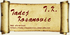 Tadej Kosanović vizit kartica